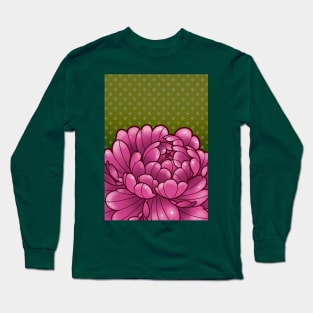 cute cartoony peony flower Long Sleeve T-Shirt